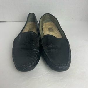 Ugg Australia Flats Slip On Sightsee Crinkle Black Patent Leather